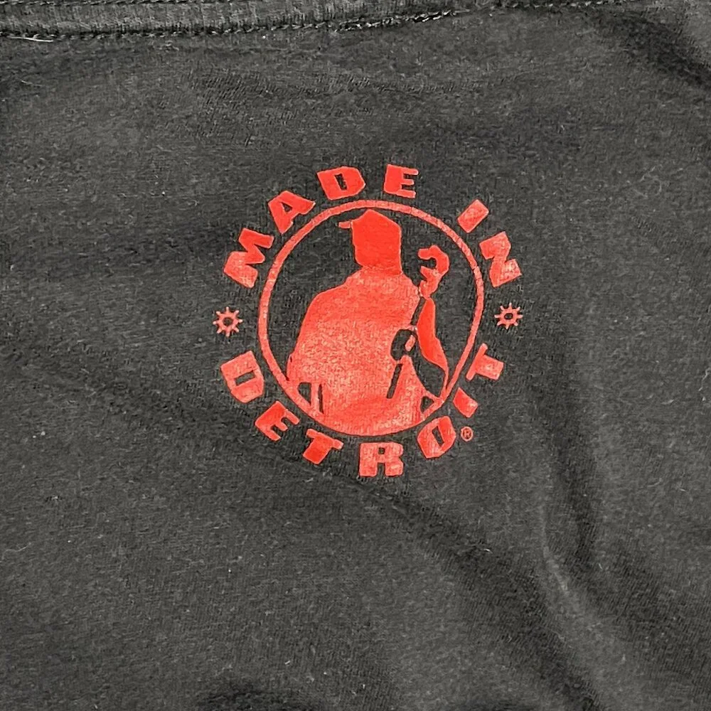 Men's Made In Detroit T-Shirt Size Medium M Black Red Wings Hockeytown